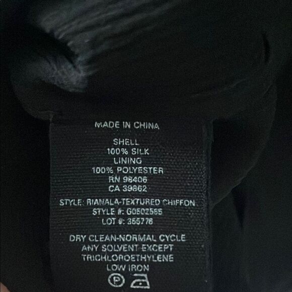 Theory Black Ruffled Lace Up Silk Chiffon Blouse - Picture 6 of 6